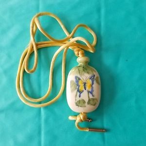 Vintage Avon Ceramic Butterfly Necklace - image 1